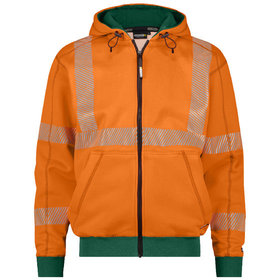 Dassy® - Evans Warnschutz Kapuzensweatshirt, Größe 3XL, NEONORANGE/FLASCHENGRÜN