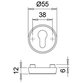 edi - Schutzrosetten-Satz 6633,rund,12mm,ES0/PZ,F1 eloxiert,TS65-68