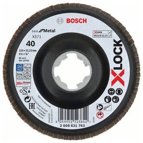 Bosch - X-LOCK Fächerschleifscheibe, Ø115 mm, K 60, X571, 1 Stk (2608621763)