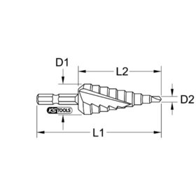 KSTOOLS® - 1/4" HSS Stufenbohrer-Bit,Ø 4-12mm, 9 Stufen