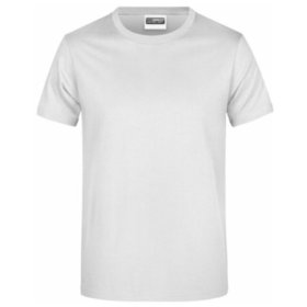 James & Nicholson - Herren Basic T-Shirt 180g JN790, weiß, Größe S