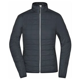 James & Nicholson - Damen Hybrid Jacke JN1115, schwarz/silber, Größe XL