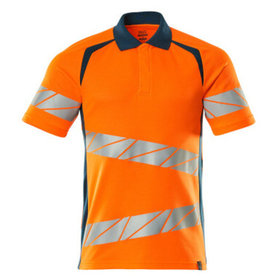 MASCOT® - Polo-Shirt ACCELERATE SAFE, hi-vis Orange/Dunkelpetroleum, Größe XL-ONE