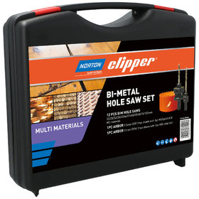 NORTON clipper® - Lochsägen-Koffer Multi-Materialien 12x BIM-Lochsägen