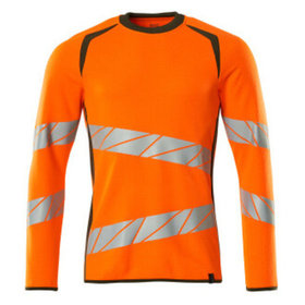 MASCOT® - Sweatshirt ACCELERATE SAFE, hi-vis Orange/Moosgrün, Größe L-ONE