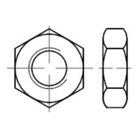 niedrige Sechskantmuttern mit Fasen, ISO 4035 Edelstahl A2 blank M 2,5