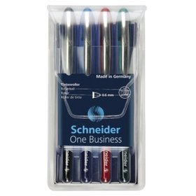Schneider - Tintenroller One Business 0,6mm sortiert 4er-Pack