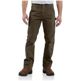 carhartt® - Herren Arbeitshose Relaxed Fit WASHED TWILL DUNGAREE, dark coffee, Größe W42/L32