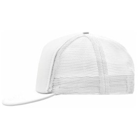 James & Nicholson - 5 Panel Cap Flat Peak MB6207, weiß, Einheitsgröße