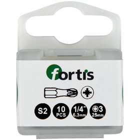FORTIS - Bit 1/4" DIN 3126 C6,3 PZ3 x 25mm Torsion 10 Stück
