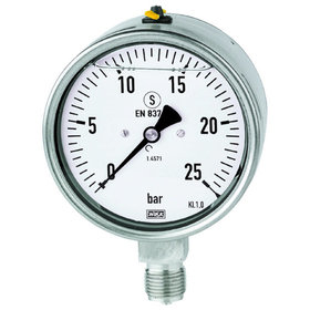 RIEGLER® - Glyzerinmanometer, Edelstahl, Sicherh., G 1/4" unten, 0-40,0 bar, Ø 63