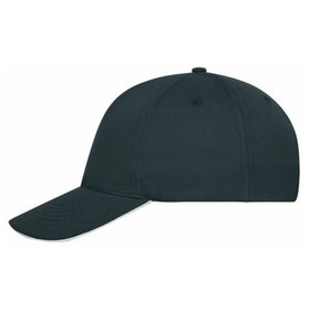 James & Nicholson - 5 Panel Sandwich Cap Bio Baumwolle MB6238, navy-blau/weiß, Einheitsgröße