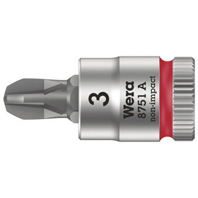 Wera® - Schraubendrehereinsatz Phillips® 8751 A m.Rändel. 6,3mm / 1/4" PH3x28mm