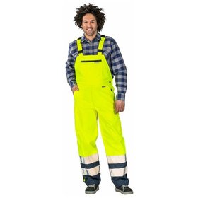 Planam - Regenlatzhose 2067 warngelb/marineblau, Größe 2XL