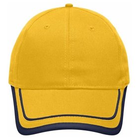 James & Nicholson - Piping Cap MB6501, gold-gelb/navy-blau, Einheitsgröße