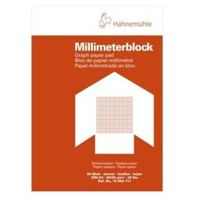 Hahnemühle - Millimeterblock, A3, 80/85g/m², rot, 50 Blatt, 10662711