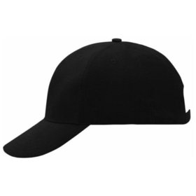 James & Nicholson - 6 Panel Cap MB6128 mit fester Laminierung, schwarz, Einheitsgröße