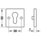 FSB - Schlüsselrosettenpaar ASL® 12 1704,eckig,PZ, 7mm,F1