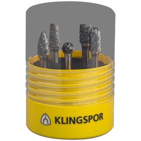 KLINGSPOR - Fräser-/Kernbohrer-Set HF10STEEL, 9,6 x 6mm Spezialverzahnung Stahl, 1 Stück