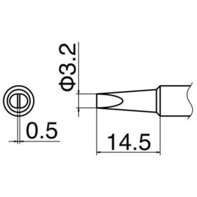 Hakko - Lötspitze Serie T18, Format D3,2