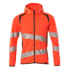 MASCOT® - Kapuzensweatshirt mit Reißverschluss - ACCELERATE SAFE - hi-vis Rot/Dunkelanthrazit, Gr. L