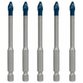 Bosch - EXPERT HEX-9 HardCeramic Dachziegel-Bohrer-Set, 6mm, 5-teilig (2608900599)