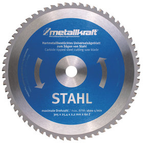 metallkraft® - Sägeblatt Stahl ø305 x 2,2 x 25,4mm Z60 für MTS 356