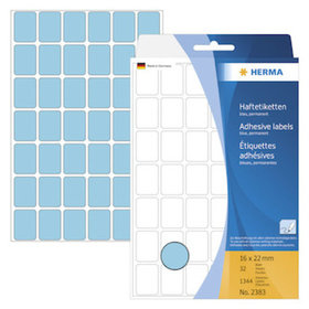 HERMA - Vielzwecketiketten, 16 x 22mm, blau, Pck=1344 Stück, 2383, lösemittelfrei