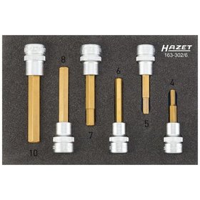 HAZET - Steckschlüssel-Einsätze-Satz 163-302/6, 3/8" für Innensechskant 4-10mm, 6-teilig