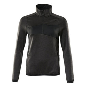 MASCOT® - Fleecepullover ACCELERATE mit kurzem Reißverschluss Dunkelanthrazit/Schwarz 18053-316-1809, Größe XS