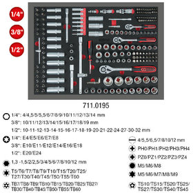 KSTOOLS® - 1/4"+3/8"+1/2" Steckschlüssel-Satz, 195-teilig in 1/1 Systemeinlage