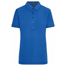 James & Nicholson - Damen Used Look Poloshirt JN711, königs-blau/navy-blau/weiß, Größe XL