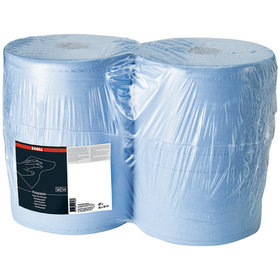 E-COLL - Putzpapier 3-lagig blau 1000 Abrisse Rollenbreite 38cm, Blattlänge 36cm