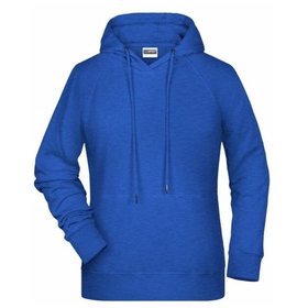James & Nicholson - Damen Kapuzensweatshirt 8023, königs-blau heather, Größe S