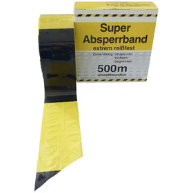 Kelmaplast - Absperrband 500 m-Rolle, schwarz/gelb