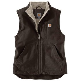 carhartt® - Damen Weste SHERPA LINED MOCK NECK VEST, dark brown, Größe XL