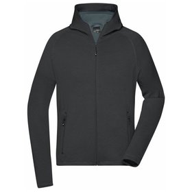 James & Nicholson - Herren Stretch-Fleece Jacke JN786, schwarz/carbon, Größe L