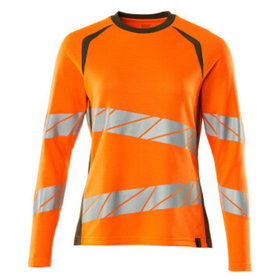 MASCOT® - T-Shirt, Langarm ACCELERATE SAFE, hi-vis Orange/Moosgrün, Größe XL-ONE