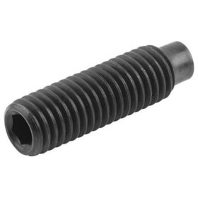 KIPP - GEWINDESTIFT M.INNENSECHSKANT U.ZAPFEN DIN EN ISO4028 M04X8, STAHL 45 H, BLANK (SCHWARZ)