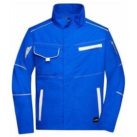 James & Nicholson - Workwear Jacke JN849, königs-blau/weiß, Größe 3XL