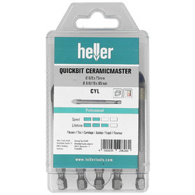 heller - QuickBit CeramicMaster, 1/4"-Sechskantschaft, Set 5-teilig Ø 6/6/8/8/10 mm