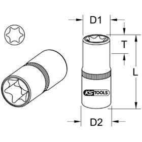 KSTOOLS® - 1/4" CHROMEplus Torx-E-Stecknuss, E6