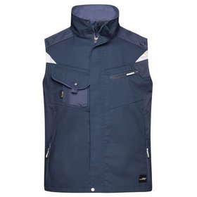 James & Nicholson - Workwear Weste JN822, navy-blau, Größe XXL