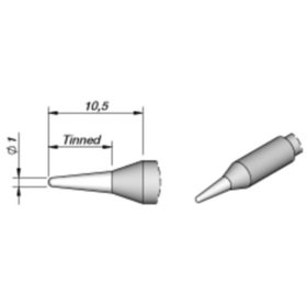 JBC - Lötspitze Serie C245, Rundform, C245041/ø1,0mm, gerade