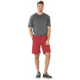 Planam - Shorts 2376 rot/schiefer/schwarz, Größe XS