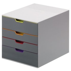 DURABLE - Schubladenbox VARICOLOR 4 760427 4Schubfächer grau/farbig