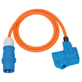 brennenstuhl® - Camping-/Maritim CEE Verlängerungskabel IP44 1,5m orange H07RN-F 3G2,5 CEE-Stecker, Winkelkupplung 230V/16A