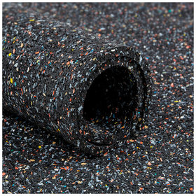 Gummi-Recyclingmatte, schwarz/bunt 3mm, 1,50 x 5m