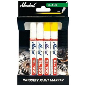 Markal® - Industrie-Lackmarker-Set SL.100 weiß/gelb 4er-Set