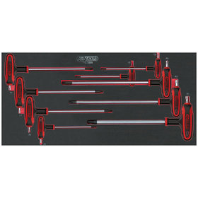 KSTOOLS® - SCS T-Griff-Innensechskant Winkelstiftschlüssel, 9-teilig in 1/3 Systemeinlage